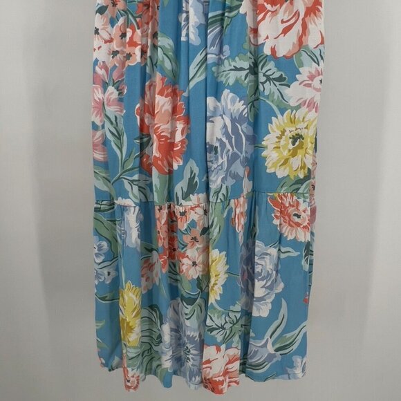 Loft Garden Smocked Ruffle Midi Dress Women's S - Picture 7 of 10